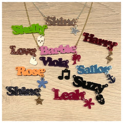 Charm name necklace