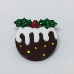 Christmas pudding brooch