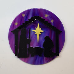 Nativity disc brooch